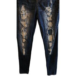 Size 3 Distressed Denim Jeans With Ripped Details Embroidered Back Pockets